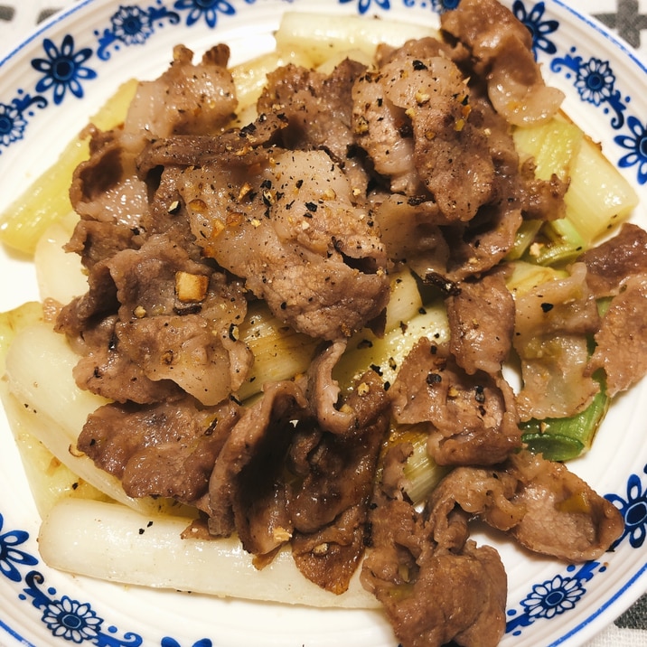 材料2つ!豚バラとネギの柚子胡椒炒め